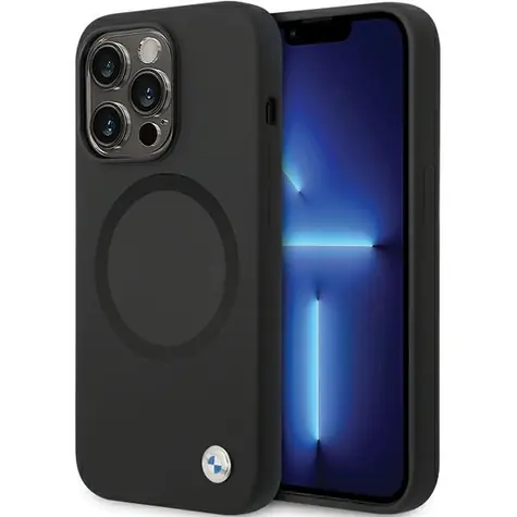 BMW Signature Liquid Silicone pro iPhone 14 Pro Max černá / Zadní kryt / Silikonový / Magnetický (MagSafe)