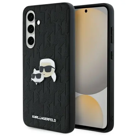 Karl Lagerfeld Monogram Karl & Choupette Head Pin černá / Kryt / Samsung Galaxy S24 FE