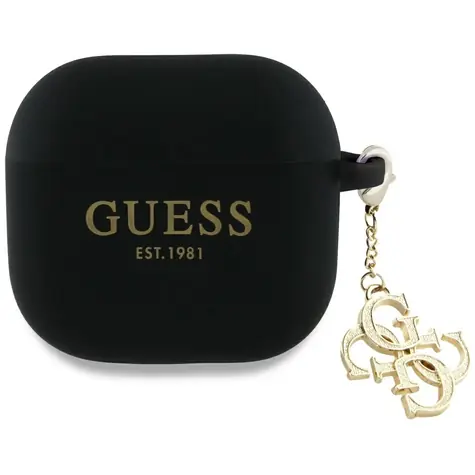 Guess 4G Charm Pouzdro pro Apple AirPods 4 černá / Pouzdro