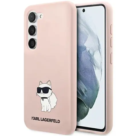 Karl Lagerfeld Silicone Choupette růžová / Zadní kryt / Samsung Galaxy S23+