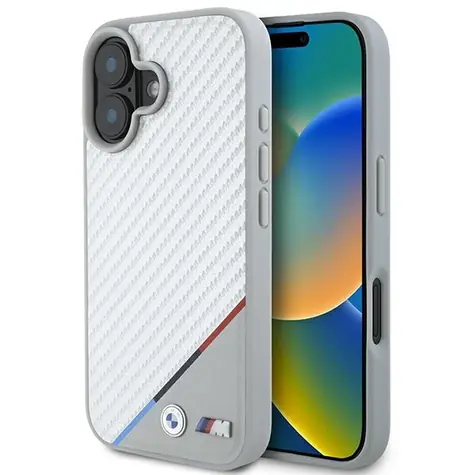 BMW M Carbon Tricolor Line MagSafe pro iPhone 16 šedá / Zadní kryt / MagSafe