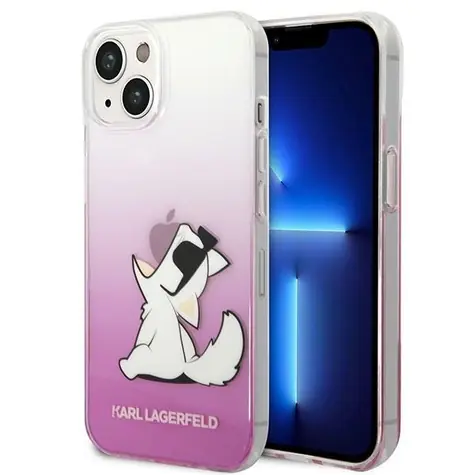 Karl Lagerfeld Choupette Fun Hardcase růžová / Zadní kryt / Apple iPhone 14 Plus
