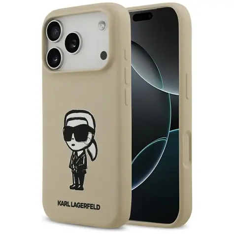 Karl Lagerfeld Silicone Karl Sketch & Logo MagSafe hnědá / Zadní kryt / iPhone 17 Pro