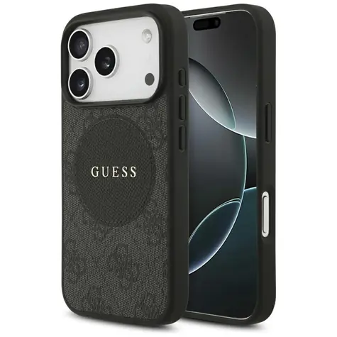 Guess 4G Circle Classic Logo MagSafe černý / Zadní kryt / Apple iPhone 17 Pro / MagSafe