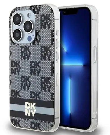 DKNY IML Checkered Mono Pattern černá / Zadní kryt / pro Apple iPhone 15 Pro Max / MagSafe
