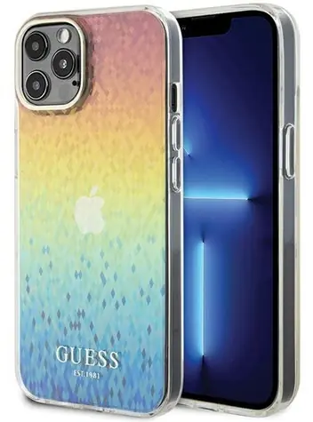 GUESS IML Faceted Mirror Disco Iridescent / Zadní kryt / Apple iPhone 12/12 Pro