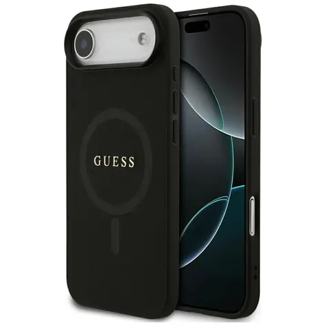 Guess Saffiano Classic Logo černá / Zadní kryt / MagSafe / pro iPhone Air