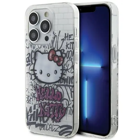 Hello Kitty Kitty On Bricks Graffiti bílá / Kryt pro Apple iPhone 15 Pro Max / IML potisk