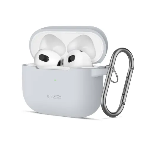 Tech-Protect Silicone Hook Case šedá / Pouzdro / pro Apple AirPods 3 / Silikonové