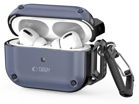 Tech-Protect Rough Hook Case s karabinou modrá / Pouzdro / pro Apple AirPods Pro 1 a 2