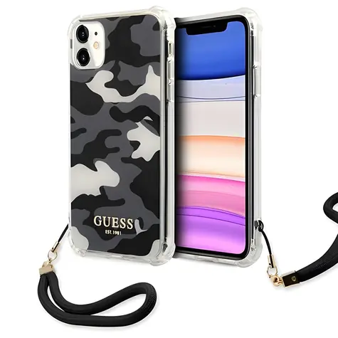 GUESS Camo Collection pro Apple iPhone 11/XR černá / Kryt / Pevný plast