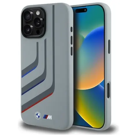 BMW Silicone Turning Lines MagSafe pro iPhone 16 Pro Max šedá / Zadní kryt / Silikonový / MagSafe