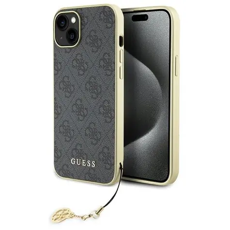 Guess 4G Charms Collection šedá / Zadní kryt / Apple iPhone 15 Plus