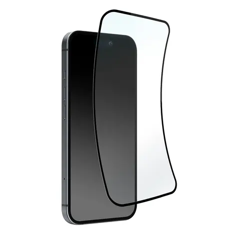 Puro Flexible Glass D3O černý rámeček / Hybridní sklo / Apple iPhone 16 Pro