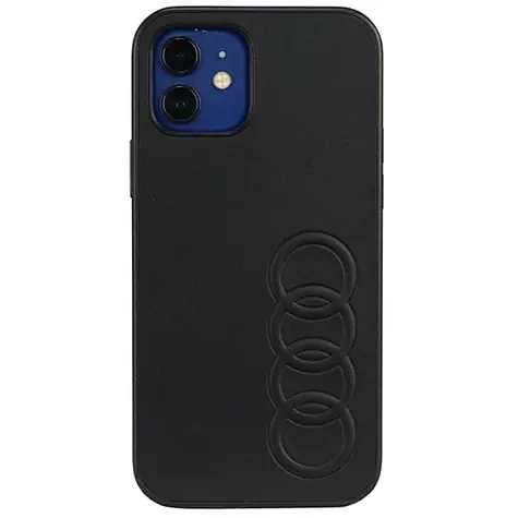 Audi Synthetic Leather zadní kryt pro Apple iPhone 12/12 Pro černá / Ochranný kryt / Umělá kůže