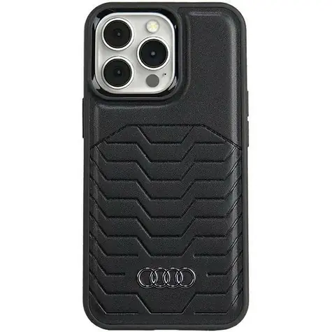 Audi kryt ze syntetické kůže MagSafe pro iPhone 15 Pro černá / Pouzdro / Syntetická kůže / MagSafe