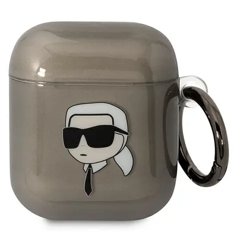 Karl Lagerfeld Karl's Head Obal černá / Pouzdro / Pro Apple AirPods 1./2. generace