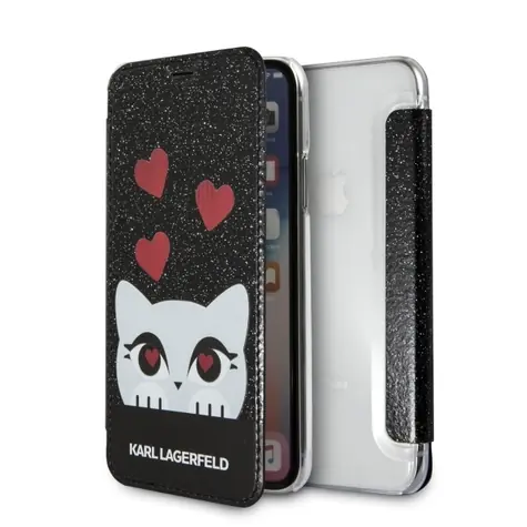 Karl Lagerfeld Valentine Pouzdro pro Apple iPhone X & XS černá / Pouzdro