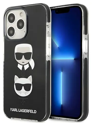 Karl Lagerfeld Karl & Choupette Head černá / Kryt pro iPhone 13 Pro Max