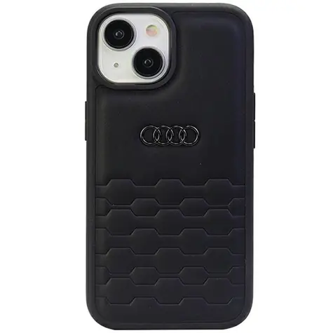 Audi GT Synthetic Leather kryt iPhone 15 Plus černá / Pouzdro / Umělá kůže