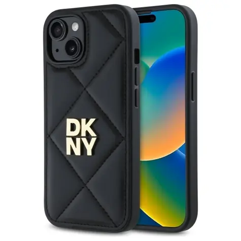 DKNY Quilted Stack Logo Zadní kryt černá / Zadní kryt / pro Apple iPhone 15