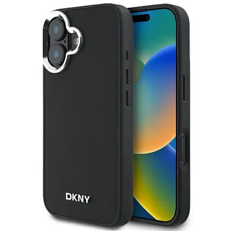 DKNY Plain Silver Logo MagSafe černá / Zadní kryt / Apple iPhone 16 / MagSafe