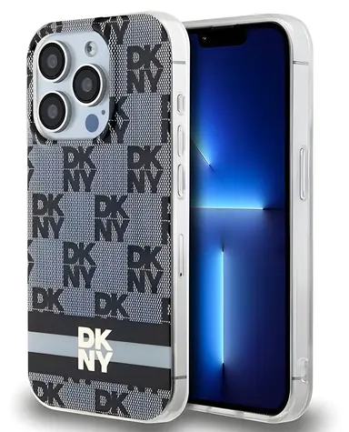 DKNY IML Checkered Mono Pattern černá / Zadní kryt / pro Apple iPhone 13 Pro Max / MagSafe