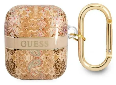 Guess GUA2HHFLD zlatá / Pouzdro pro Apple AirPods 1 & 2 / Paisley Strap Collection