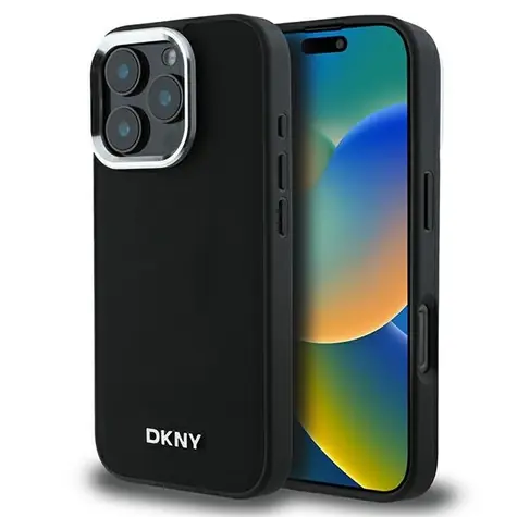 DKNY Plain Silver Logo MagSafe černá / Zadní kryt / iPhone 16 Pro