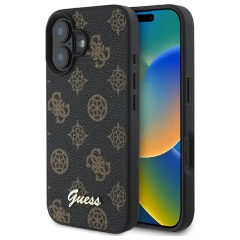 Guess Peony Script MagSafe černá / Zadní kryt / iPhone 16