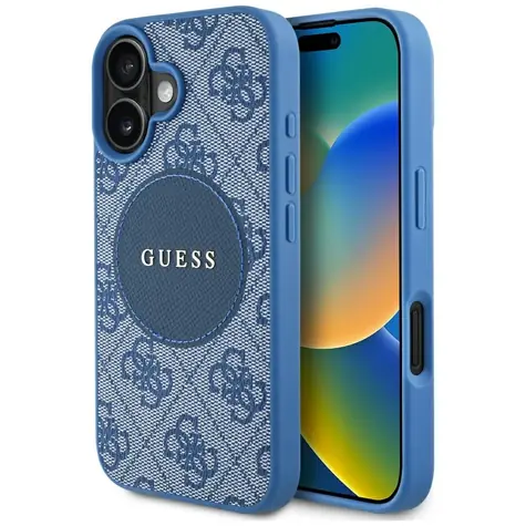 Guess Zadní kryt 4G Circle Classic Logo MagSafe iPhone 16 modrá / Zadní kryt / MagSafe / iPhone 16
