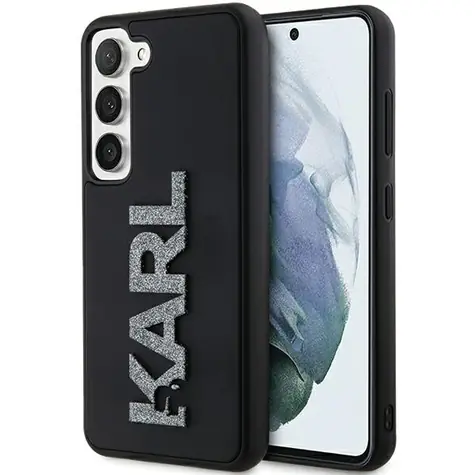Karl Lagerfeld 3D Rubber Glitter Logo černá / Zadní kryt / Samsung Galaxy S23+