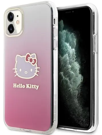 Hello Kitty IML Gradient Electroplating Kitty Head růžová / Zadní kryt / Apple iPhone 11 & iPhone XR