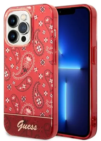 Guess Bandana Paisley červená / Zadní kryt / Apple iPhone 14 Pro Max