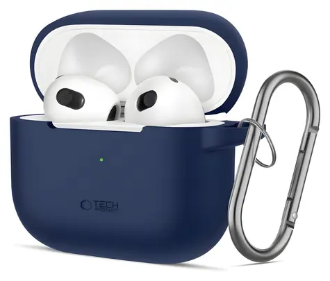 Tech-Protect Silicone Hook Case modrá / Pouzdro / pro Apple AirPods 3 / Silikonové