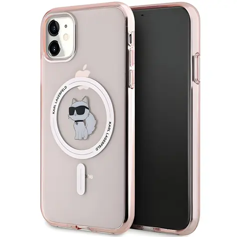Karl Lagerfeld IML Choupette MagSafe růžová / Zadní kryt / iPhone 11, iPhone XR / MagSafe