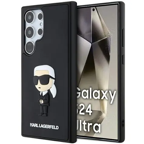 Karl Lagerfeld 3D Rubber Ikonik černá / Zadní kryt / Samsung Galaxy S24 Ultra
