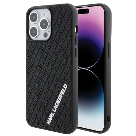 Karl Lagerfeld 3D Rubber Multi Logo černá / Kryt / Apple iPhone 15 Pro Max