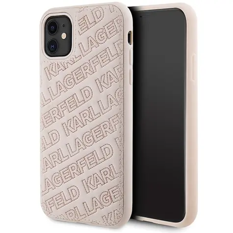 Karl Lagerfeld Quilted K Pattern růžová / Kryt / pro Apple iPhone 11 a iPhone XR