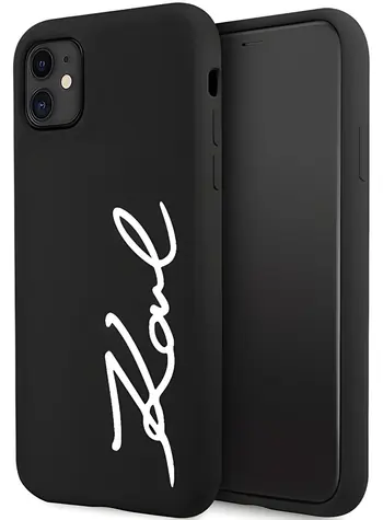 Karl Lagerfeld Signature černá / Kryt pro Apple iPhone 11/XR 6.1