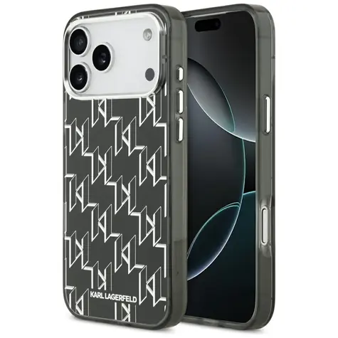 Karl Lagerfeld IML KL Monogram černá / Zadní kryt / MagSafe / iPhone 17 Pro Max