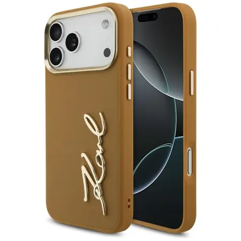 Karl Lagerfeld Karl Script Logo hnědá / Zadní kryt / Apple iPhone 17 Pro Max