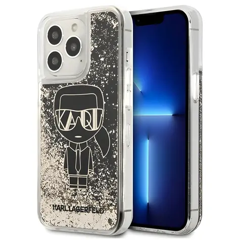 Karl Lagerfeld Liquid Glitter Gatsby černá / Zadní kryt / Apple iPhone 13 Pro Max