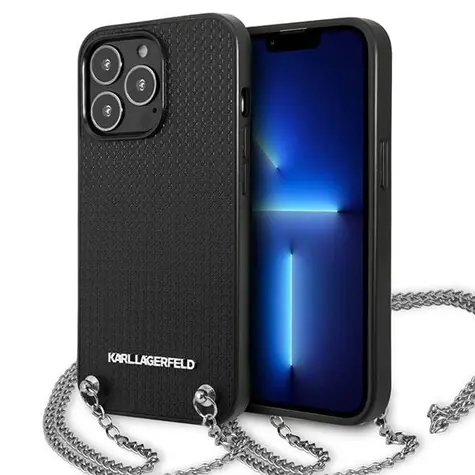 Karl Lagerfeld Monogram Plaque černá / Kryt / iPhone 13 Pro