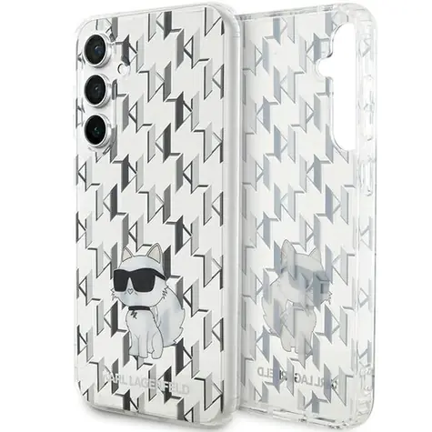 Karl Lagerfeld Monogram Choupette transparentní / Zadní kryt / Samsung Galaxy S23 FE
