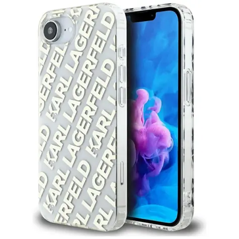 Karl Lagerfeld IML Repeat Logo iPhone 16e zlaté / Pouzdro