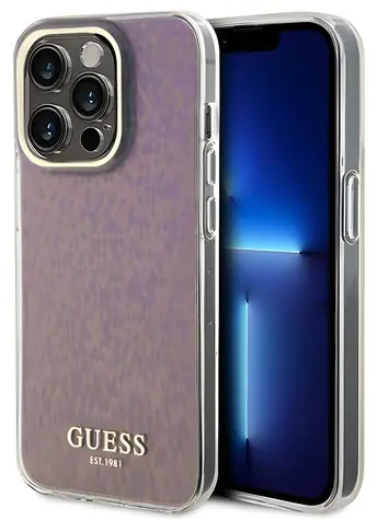 Guess GUHCP15XHDECMP růžová / Pouzdro / iPhone 15 Pro Max / Faceted Mirror Disco Iridescent