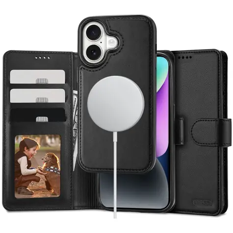 Tech-Protect Wallet MagSafe černá / Pouzdro s peněženkou pro iPhone 16 / MagSafe