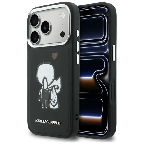 Karl Lagerfeld Karl & Choupette Back Logo MagSafe černá / Zadní kryt / iPhone 17 Pro Max