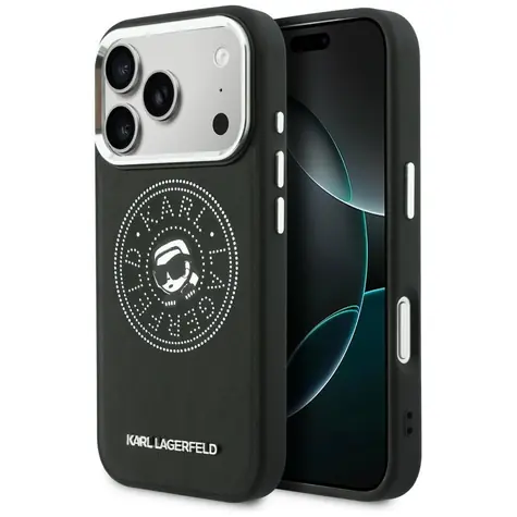 Karl Lagerfeld Point & Karl Sketch iPhone 17 Pro černá / Zadní kryt / MagSafe